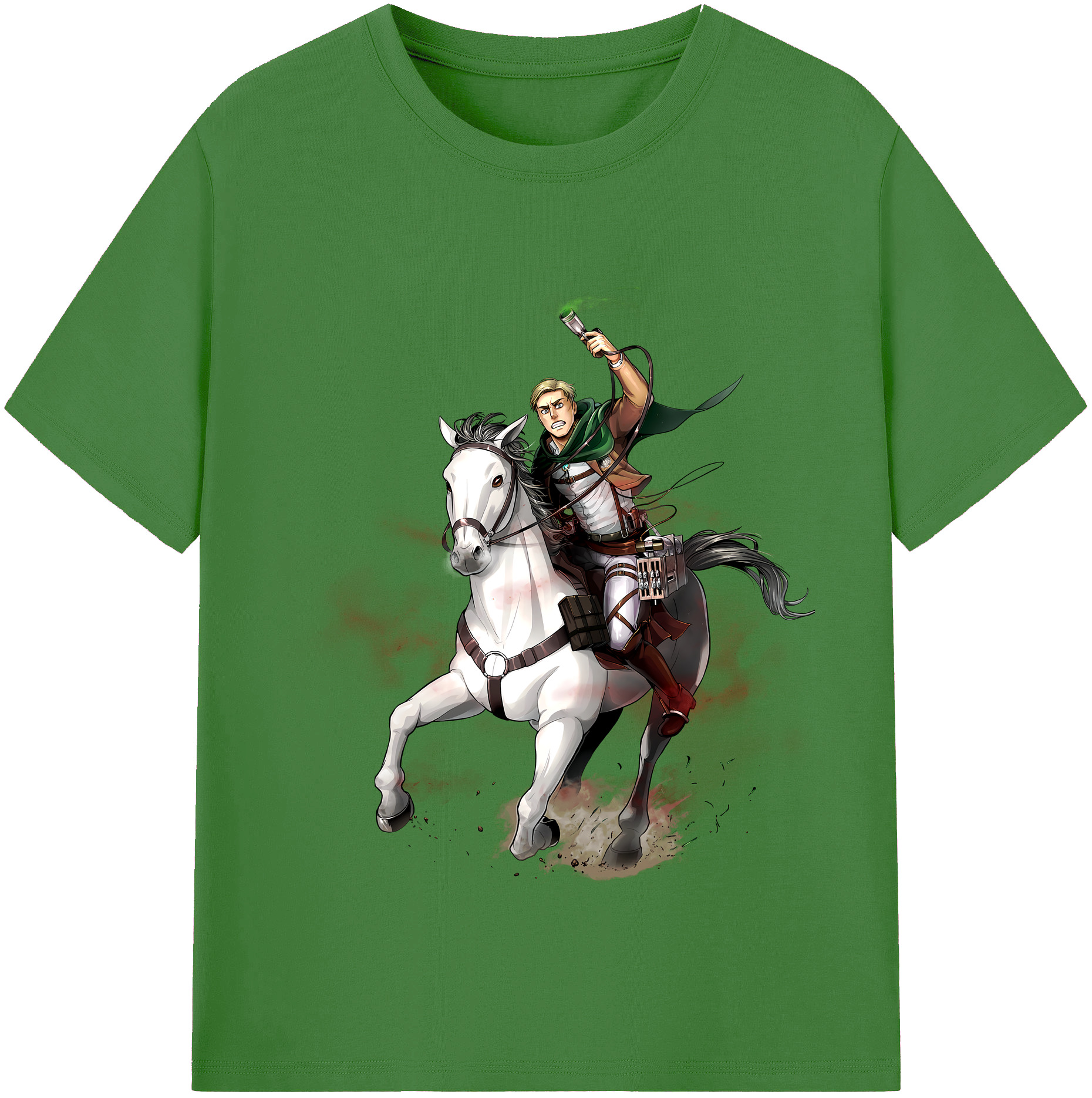 （画像用） 進撃の巨人 エルヴィン・スミス Attack on Titan Erwin Smith レディースカジュアルプリントTシャツ（綿100％）